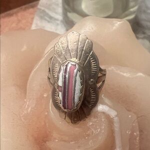Silver southwest pink stone
